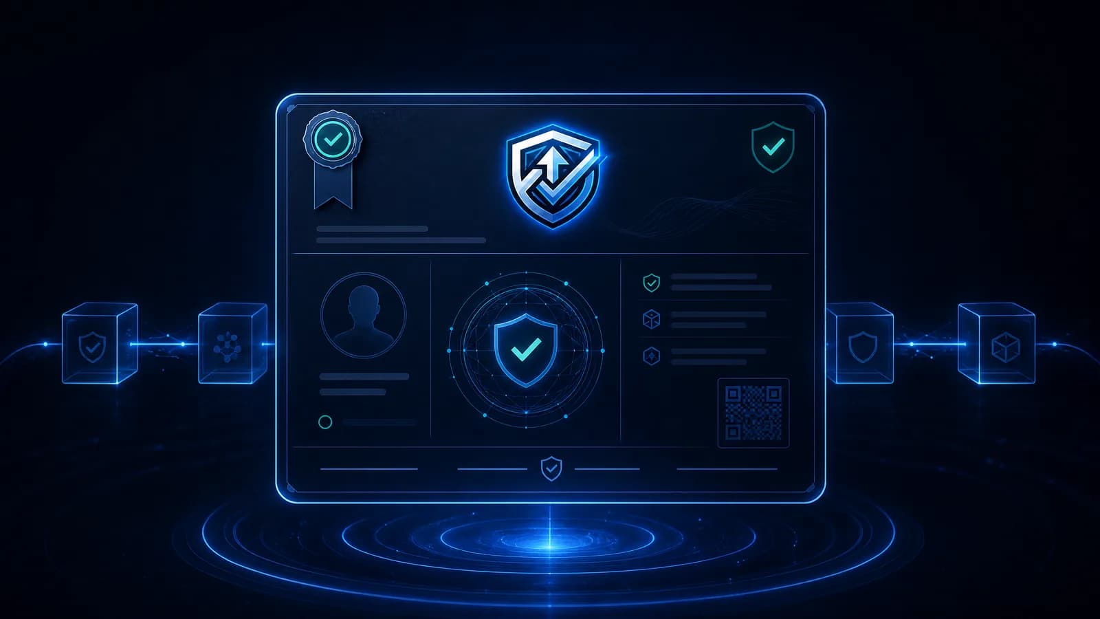 A Scello proof-of-work certificate: a verified session record with a unique ID, QR verification link, and cryptographic seal.